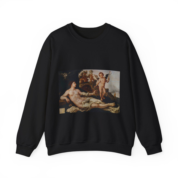 HEEMSKERCK, Maerten van - Venus and Cupid (Artwork) Crewneck Sweatshirt