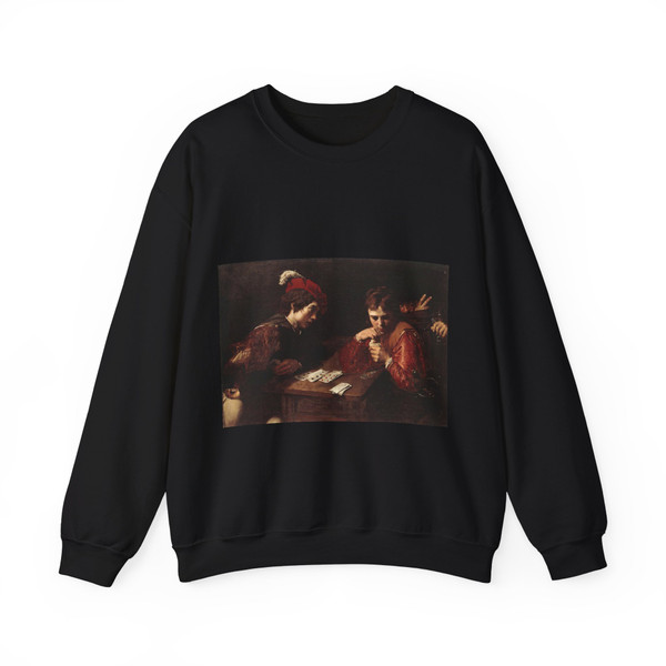 VALENTIN DE BOULOGNE - Card-sharpers (Artwork) Crewneck Sweatshirt