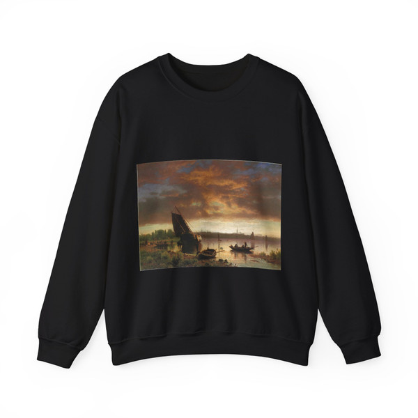 BIERSTADT, Albert - Harbor Scene (Artwork) Crewneck Sweatshirt
