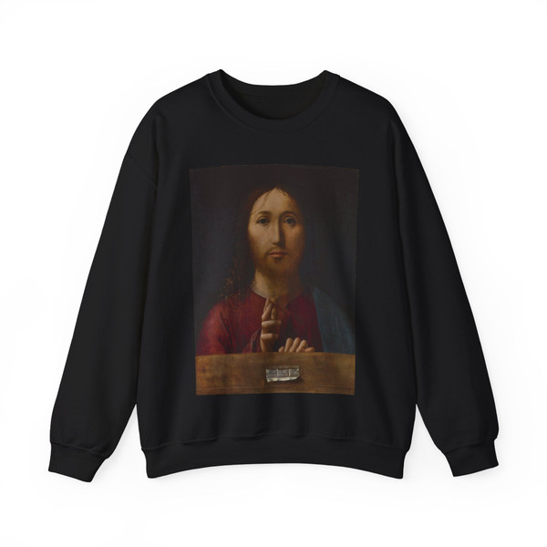 ANTONELLO da Messina - Salvator Mundi (Artwork) Crewneck Sweatshirt