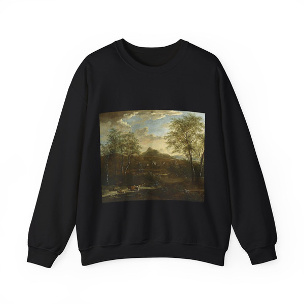 MOUCHERON, Frederick de - An Extensive Wooded Landscape (Artwork) Crewneck Sweatshirt