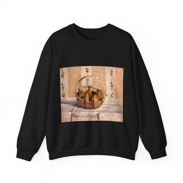 PISARRO Camille - Still Life Apples and Pears in a Round Basket (Artwork) Crewneck Sweatshirt