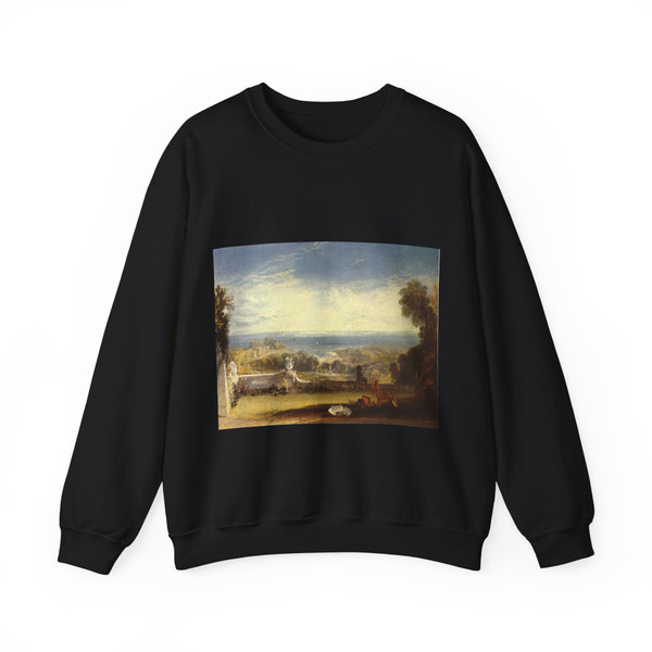 TURNER, Joseph Mallord William - View from the Terrace of a Villa (Artwork) Crewneck Sweatshirt