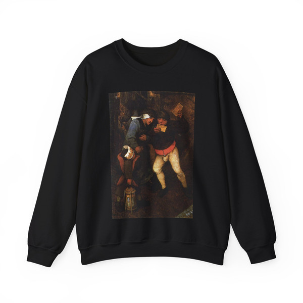 BRUEGEL, Pieter the Elder - 07.Months Series - Gloomy Day (detail)6 (Artwork) Crewneck Sweatshirt