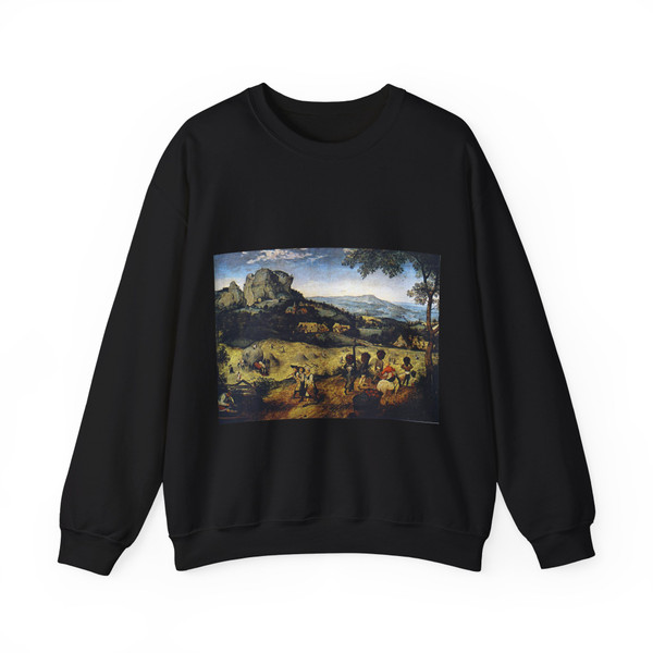 BRUEGEL, Pieter the Elder - 07.Months Series - Haymaking (July) (Artwork) Crewneck Sweatshirt