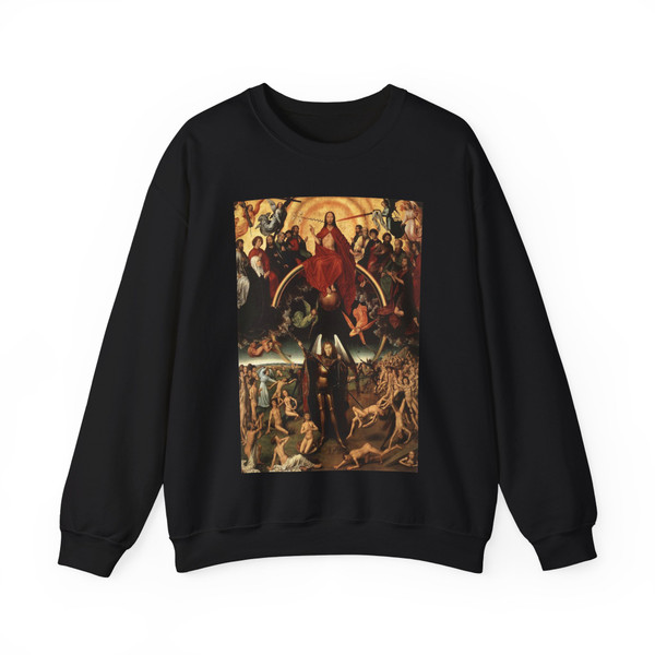 MEMLING, Hans -Last Judgment- Last Judgment Triptych (central) (Artwork) Crewneck Sweatshirt