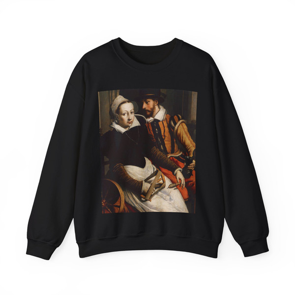 PIETERSZ, Pieter - Man and Woman by the Spinning Wheel (Artwork) Crewneck Sweatshirt