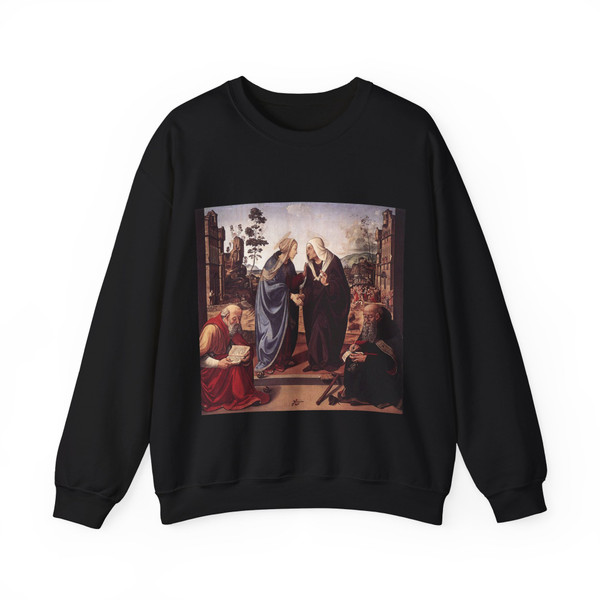 PIERO DI COSIMO - The Visitation with Sts Nicholas and Anthony (Artwork) Crewneck Sweatshirt