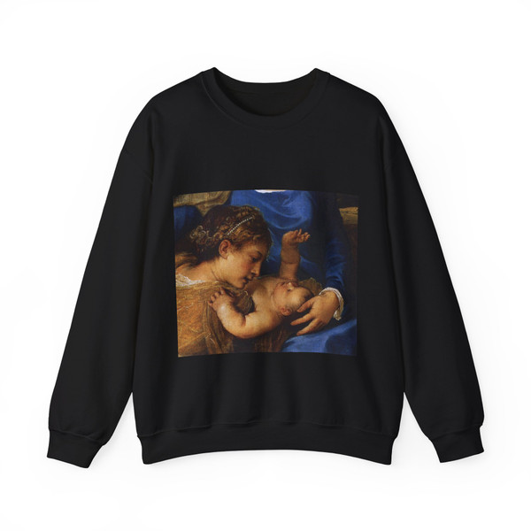 TIZIANO Vecellio - Madonna and Child with Saints (detail) (Artwork) Crewneck Sweatshirt