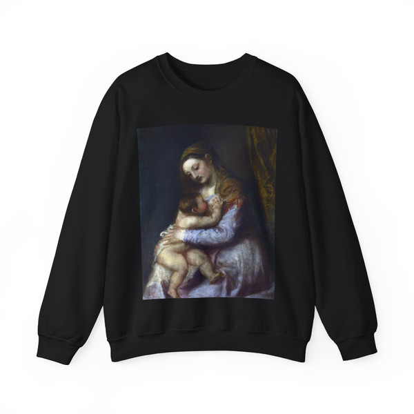 TIZIANO Vecellio - Madonna and Child (Artwork) Crewneck Sweatshirt
