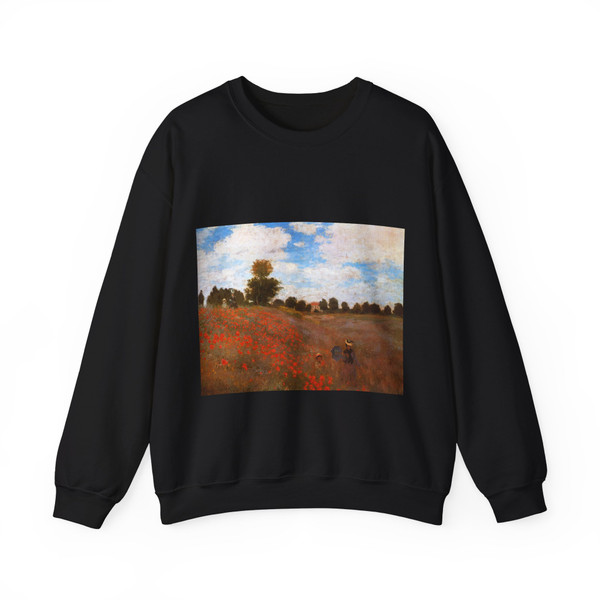 MONET, Claude - Wild Poppies Near Argenteuil (Artwork) Crewneck Sweatshirt