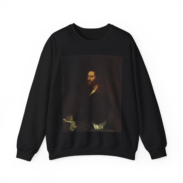 TIZIANO Vecellio - Portrait of a Musician (Artwork) Crewneck Sweatshirt
