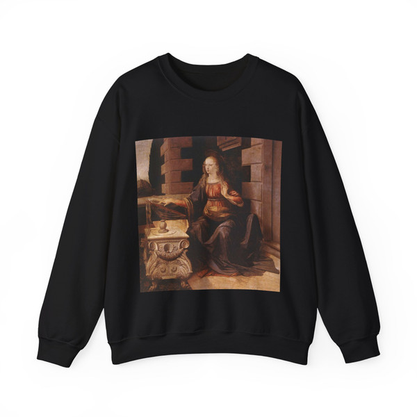 LEONARDO da Vinci - Annunciation (detail) (Artwork) Crewneck Sweatshirt