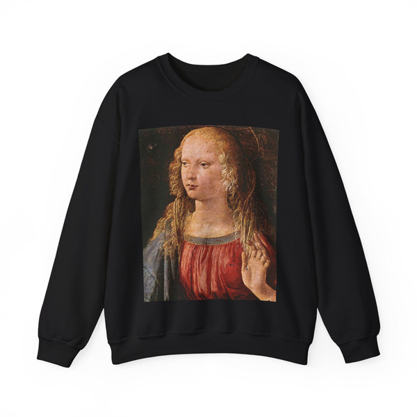 LEONARDO da Vinci - Annunciation (detail)2 (Artwork) Crewneck Sweatshirt
