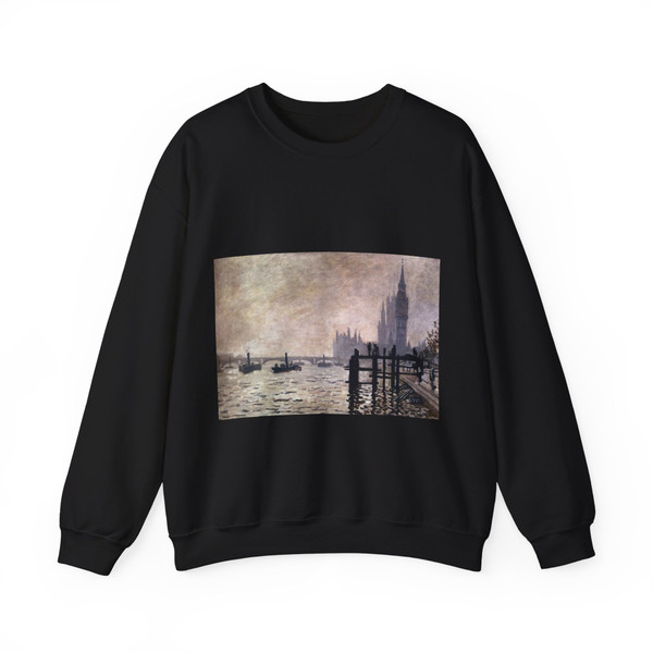 MONET, Claude - The Thames and the Houses of Parliament (Artwork) Crewneck Sweatshirt