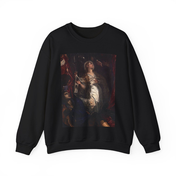 TINTORETTO, Jacopo Robusti - The Miracle of St Agnes (detail) (Artwork) Crewneck Sweatshirt