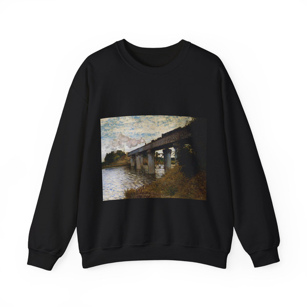 MONET, Claude - The Railway Bridge at Argenteuil (Artwork) Crewneck Sweatshirt