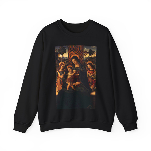 PINTURICCHIO - The Virgin and Child with Two Angels (Artwork) Crewneck Sweatshirt