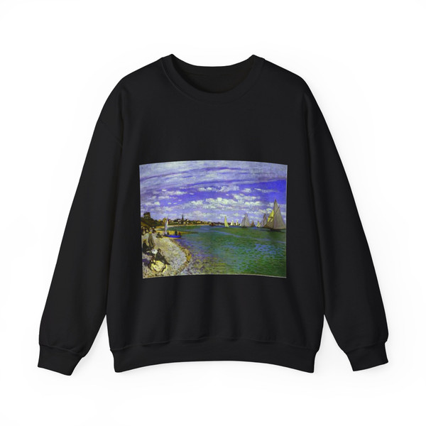 MONET, Claude - The Regatta at Saint-Adresse (Artwork) Crewneck Sweatshirt