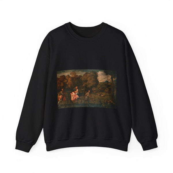 TIZIANO Vecellio -  The Flight into Egypt (Artwork) Crewneck Sweatshirt