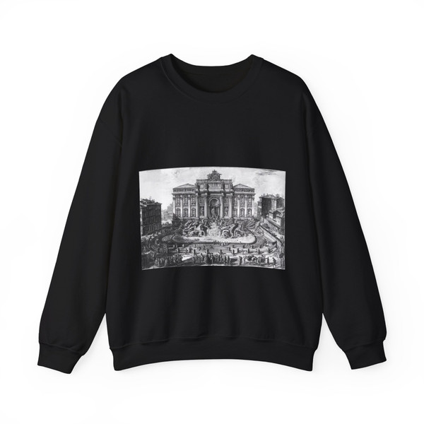 PIRANESI, Giovanni Battista - The Trevi Fountain in Rome (Artwork) Crewneck Sweatshirt