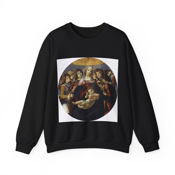 BOTTICELLI, Sandro - Madonna of the Pomegranate (Madonna della Melagrana) (Artwork) Crewneck Sweatshirt