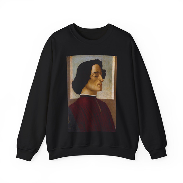 BOTTICELLI, Sandro - Portrait of Giuliano de' Medici (Artwork) Crewneck Sweatshirt