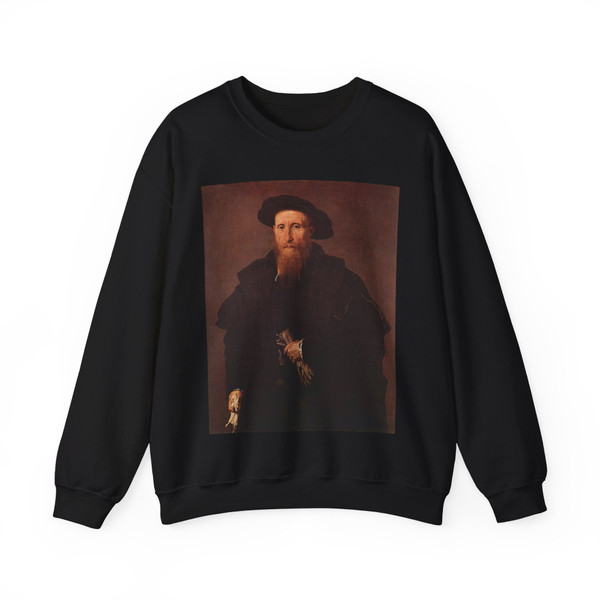 LOTTO, Lorenzo -1531--Gentleman with Gloves (Artwork) Crewneck Sweatshirt