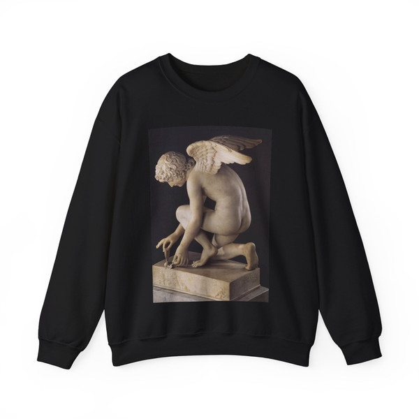 CHAUDET, Denis-Antoine - Cupid Presenting a Rose to a Butterfly (Artwork) Crewneck Sweatshirt