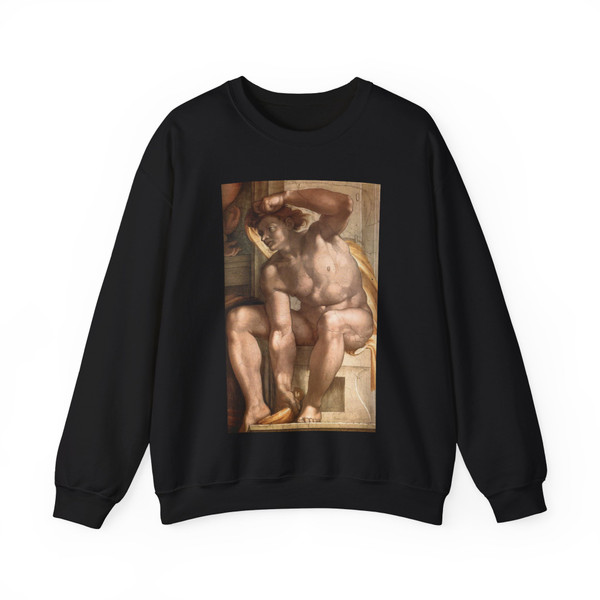 MICHELANGELO, Buonarroti - Ignudo9 (Artwork) Crewneck Sweatshirt