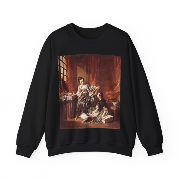 BOUCHER, Francois - 1. until 1749 - The Milliner (The Morning) (Artwork) Crewneck Sweatshirt