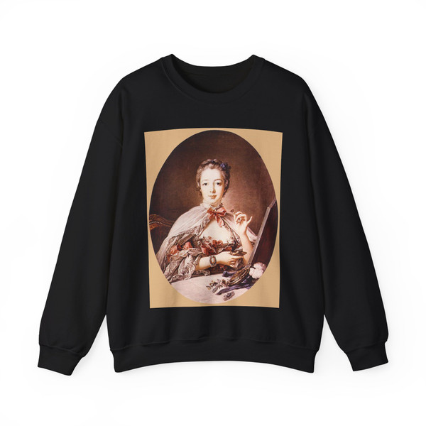 BOUCHER, Francois - 2. from 1750 - Marquise de Pompadour at the Toilet-Table (Artwork) Crewneck Sweatshirt