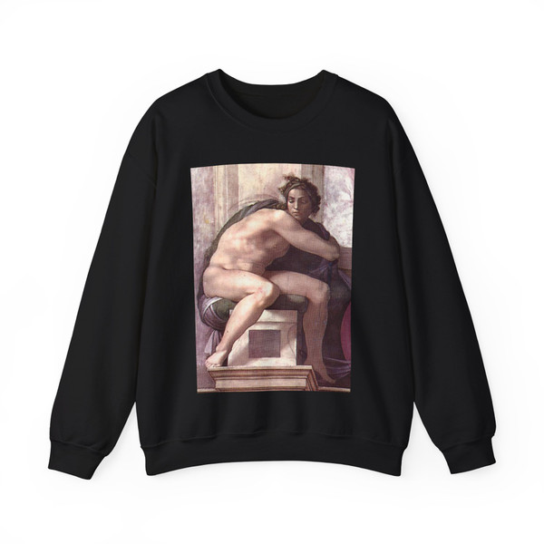 MICHELANGELO, Buonarroti - Ignudo991 (Artwork) Crewneck Sweatshirt