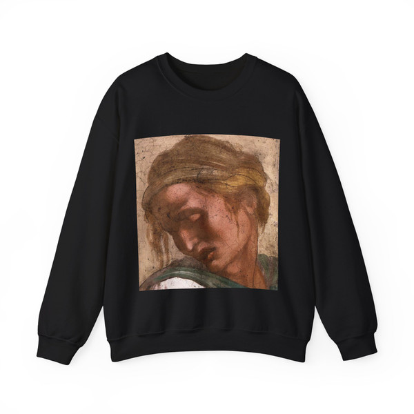 MICHELANGELO, Buonarroti - Jeremiah (detail)2 (Artwork) Crewneck Sweatshirt