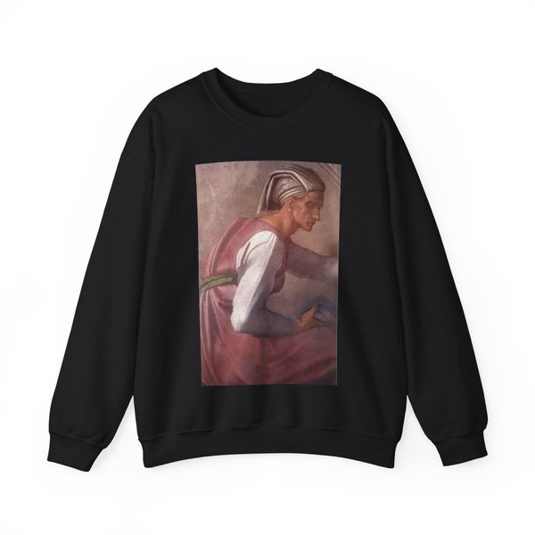 MICHELANGELO, Buonarroti - Jesse - David - Solomon (detail)2 (Artwork) Crewneck Sweatshirt