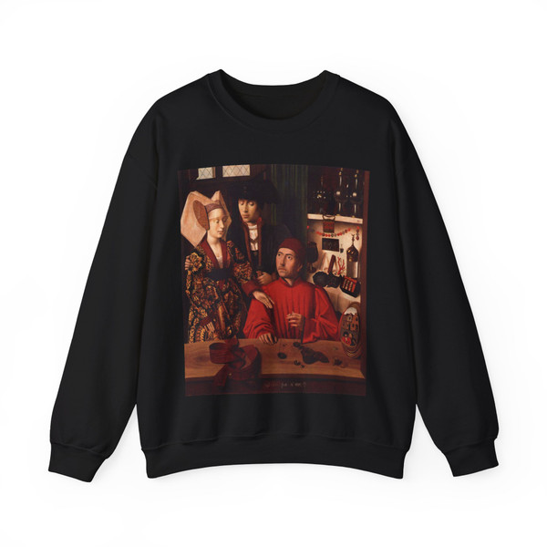 CHRISTUS, Petrus -portrait- St Eligius in His Workshop (Artwork) Crewneck Sweatshirt