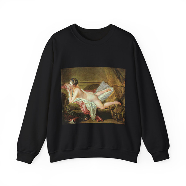 BOUCHER, Francois - Nude on a Sofa (Reclining Girl) (Artwork) Crewneck Sweatshirt