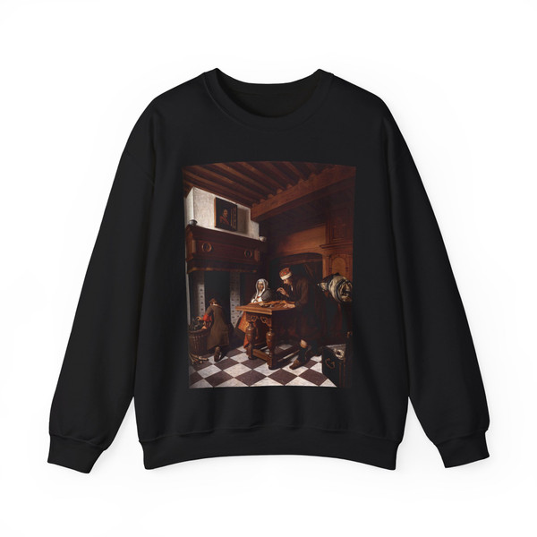 MAN, Cornelis de - A Man Weighing Gold (Artwork) Crewneck Sweatshirt
