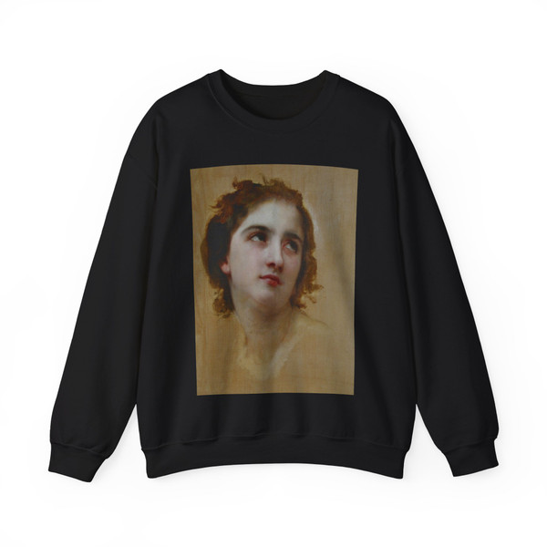 Bouguereau_William_Unfinished_detail (Artwork) Crewneck Sweatshirt