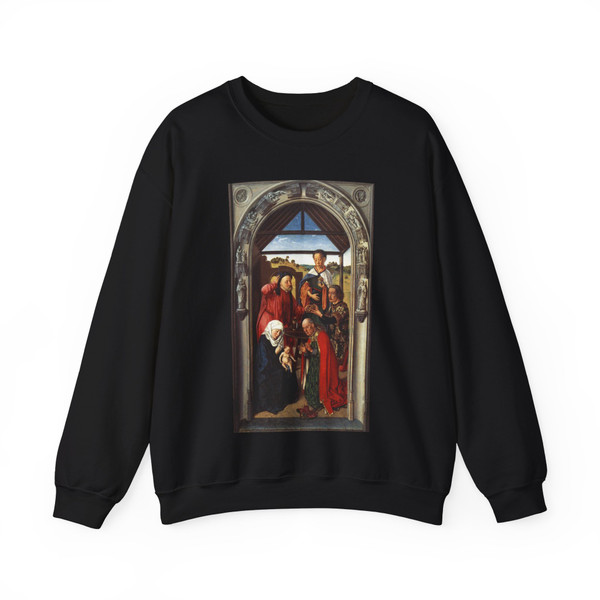 BOUTS, Dieric the Elder - 4.The Justice of Emperor III - Adoration of the Magi (Artwork) Crewneck Sweatshirt