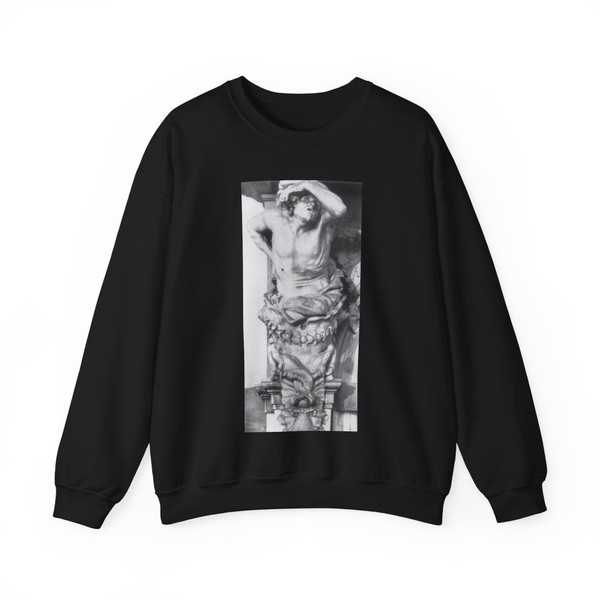 PUGET, Pierre -sculptures- Atlas from the door of the Hotel de Ville at Toulon (Artwork) Crewneck Sweatshirt