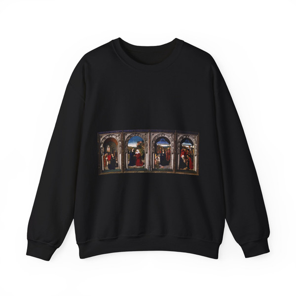 BOUTS, Dieric the Elder - The Justice of Emperor III - Triptych of the Virgin (Artwork) Crewneck Sweatshirt