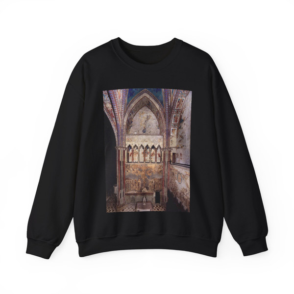 CIMABUE - -frescoes- View of the frescoes in the left transept (Artwork) Crewneck Sweatshirt