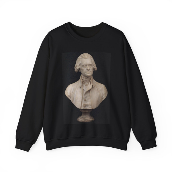 HOUDON, Jean-Antoine - Bust of Thomas Jefferson (Artwork) Crewneck Sweatshirt