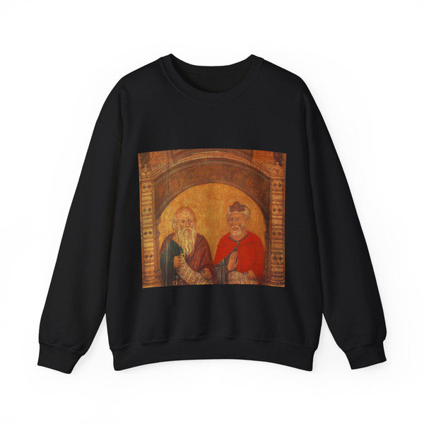 CIMABUE - -madonna- The Madonna in Majesty (detail)3 (Artwork) Crewneck Sweatshirt