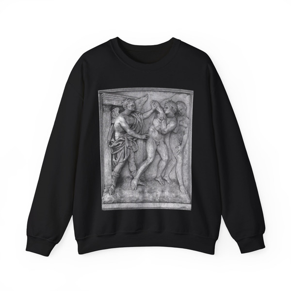 QUERCIA, Jacopo della -bologna- Expulsion of Adam and Eve from the Paradise (Artwork) Crewneck Sweatshirt