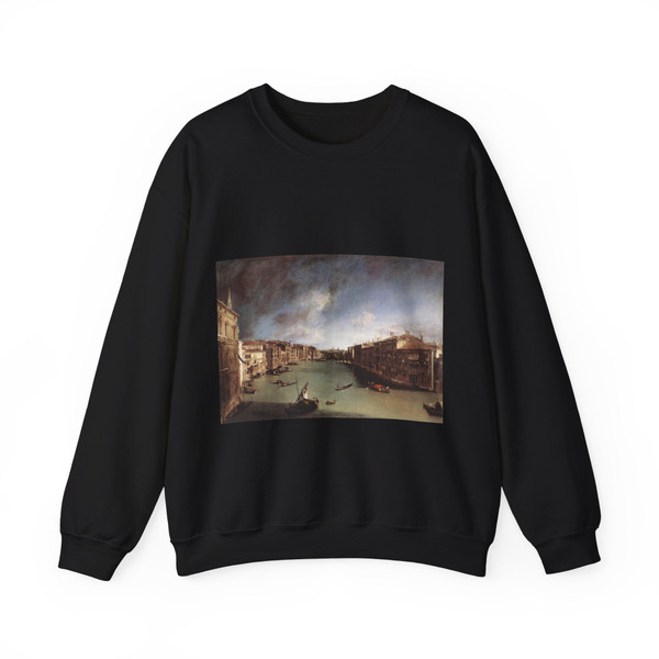 CANALETTO - Grand Canal, Looking Northeast from Palazo Balbi toward the Rialto Bridge (Artwork) Crewneck Sweatshirt