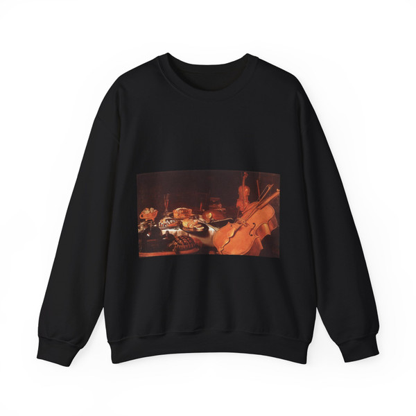 CLAESZ, Pieter - Still-Life with Musical Instruments (Artwork) Crewneck Sweatshirt