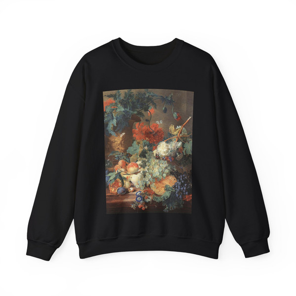 HUYSUM, Jan van - Fruit and Flowers (Artwork) Crewneck Sweatshirt