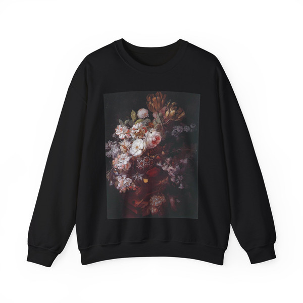 HUYSUM, Jan van - Vase of Flowers (Artwork) Crewneck Sweatshirt
